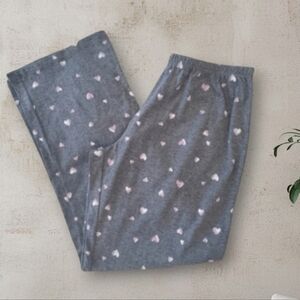 Valentine Hearts print gtay and pink pajamas pants new